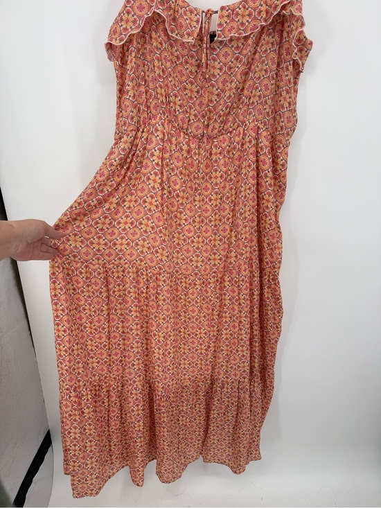 Stella & Julie Dresses & Skirts - Stella & Julie Women Coral Multicolor Maxi Halter Dress 18W Tiered Boho Peasant